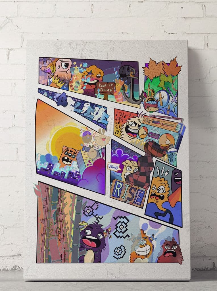 GOING TO GRAFFITI WOOD MOUNTED PRINT